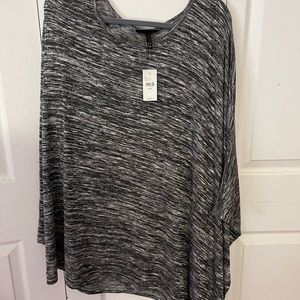 Lane Bryant 26/28 Single long sleeve top with second shawl style sleeved new